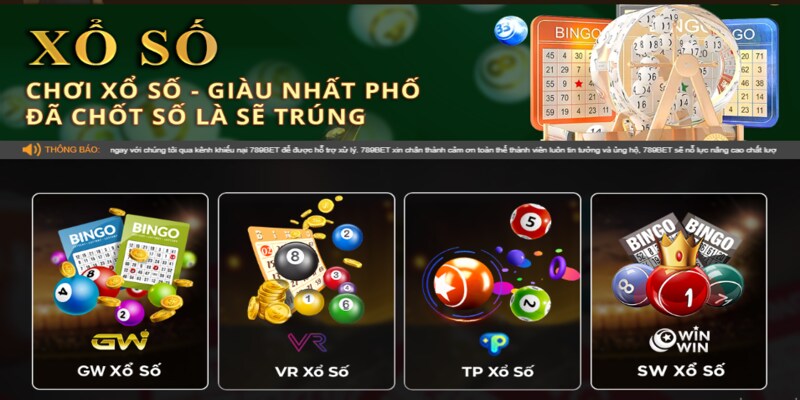 Sân chơi xổ số 789bet với điểm hấp dẫn người chơi